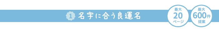 1名字に合う良運名 最大20ページ 最大600件提案